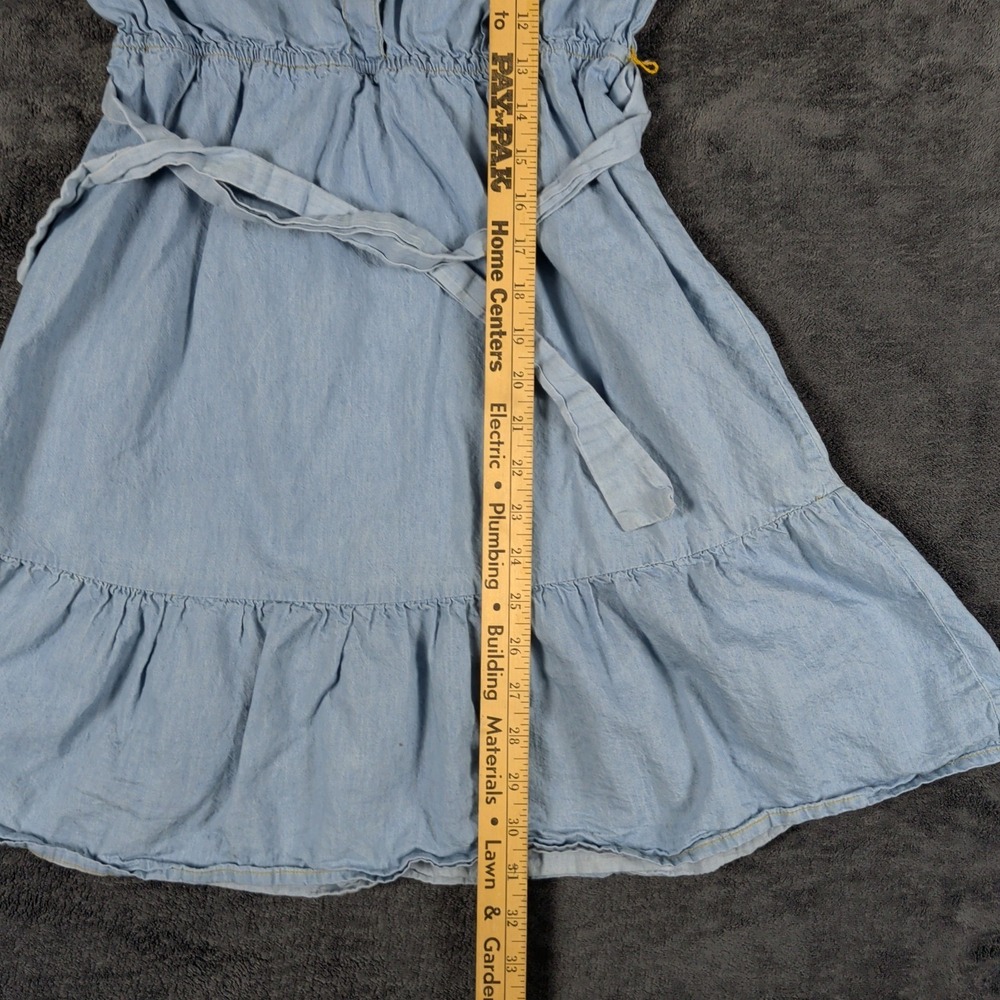 Love to be loved Girls Light Blue Denim Shirt Dress Size 16 Short Sleeve Cotton - Picture 5 of 5